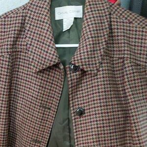 Casual Corner Houndstooth Wool Blend Coat